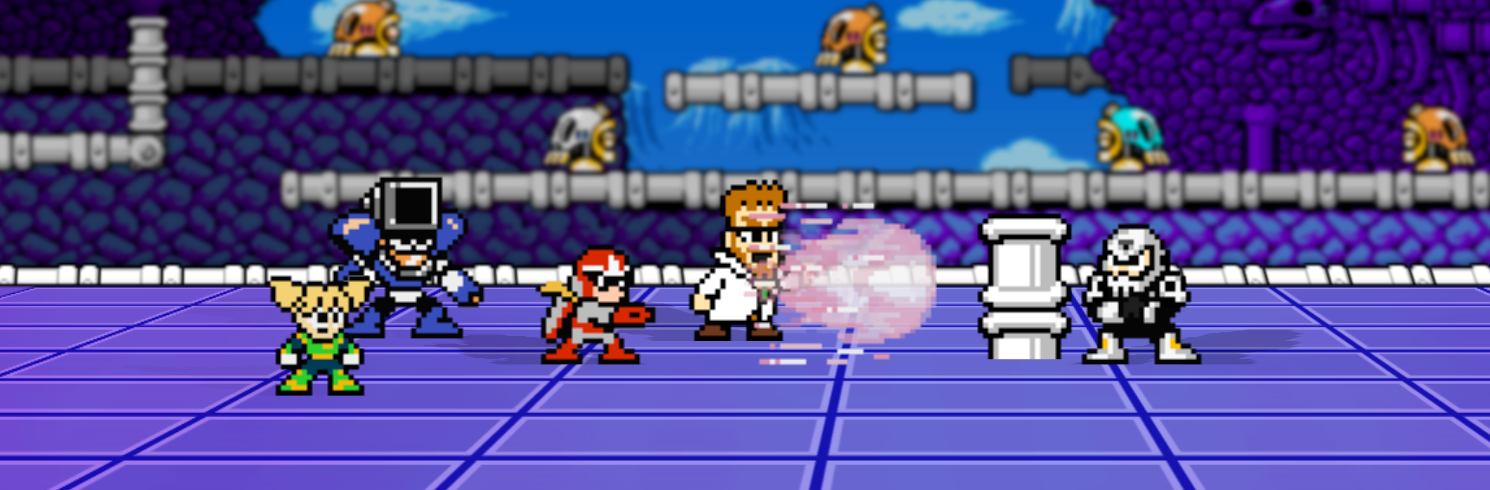 Dr. Cossack w/ Proto Man, Rhythm, and Dust Man in Mega Man RPG Prototype