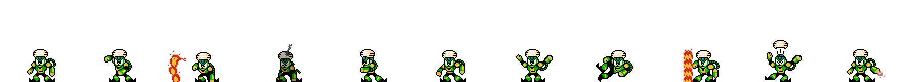 Flame Man (Green Alt) | Base Sprite Left
