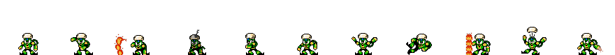 Flame Man (Green Alt) | Base Sprite Left