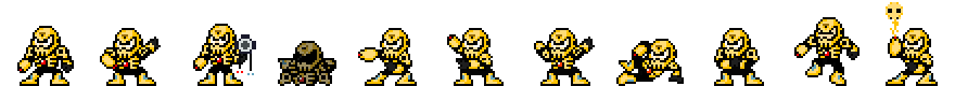 Skull Man (Golden Alt) | Base Sprite Left