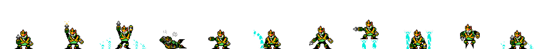 Wave Man (Green Alt) | Base Sprite Left